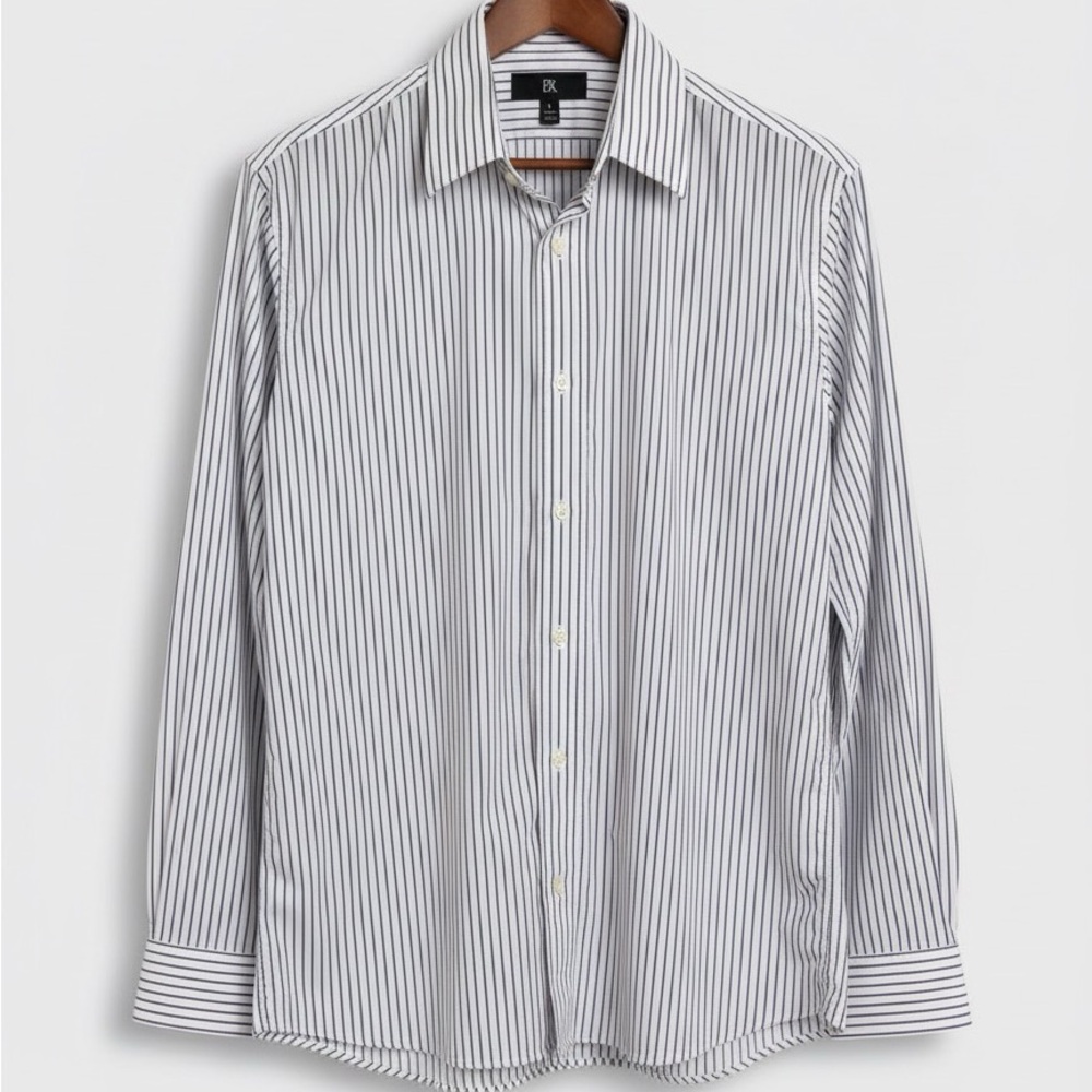 Banana Republic Men's Pinstripe Slim Fit Dress Shirt - 100% Cotton - Large